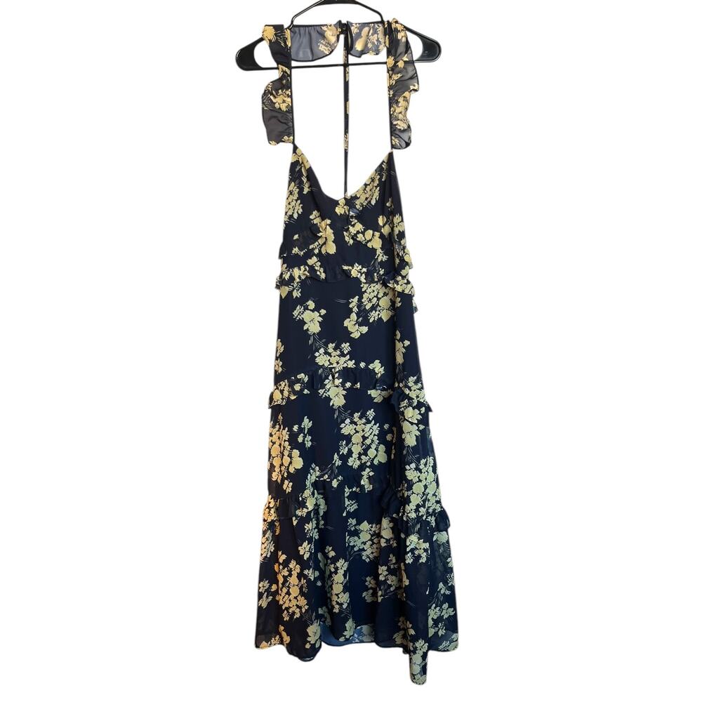 o.p.t. Floral Midi Dress in Navy and Yellow - Picture 2 of 13
